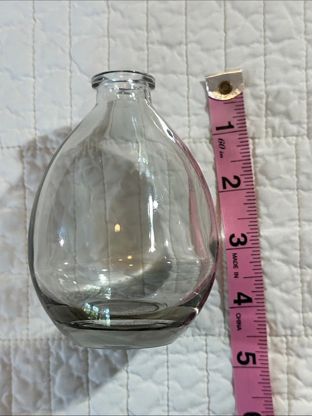 ZODAX Hand Blown Smoky Glass Teardrop Vase Bud Vase Designer Luxury